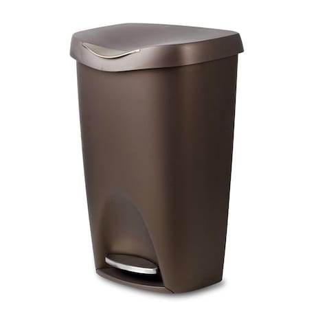 Vortex 13 gal Brim Kitchen Trash Can with Stainless Steel Foot Pedal, Large - Bronze VO2611134
